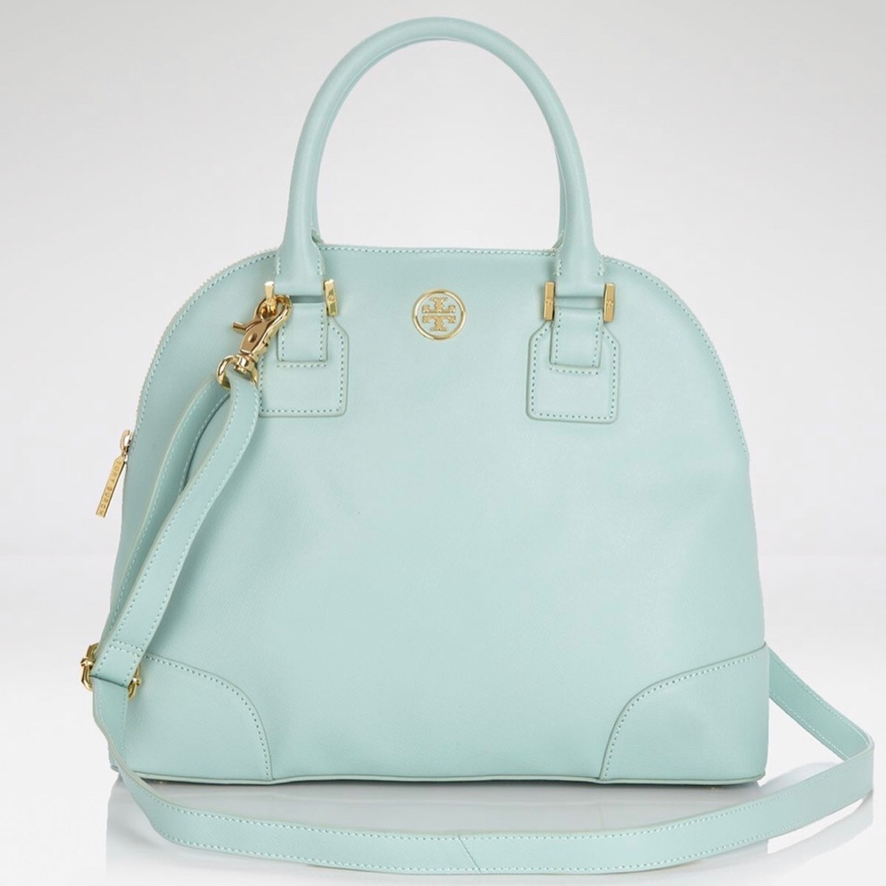 Tory Burch Robinson Dome Satchel in Mint Green!